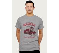 Harry Potter Men's All Aboard The Hogwarts Express London To Hogsmeade T-Shirt in Mid Grey | Size: Large Harry Potter Mid Grey L