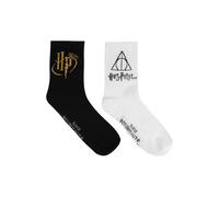 Harry Potter Men's Crew Socks Black White (Pack of 2)