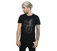 Harry Potter Men's Dragon Line Art T-Shirt Black Small