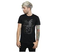 Harry Potter Men's Dragon Line Art T-Shirt in Black | Size: 3XL Harry Potter Black 3XL