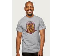 Harry Potter Men's Gryffindor Quidditch Distressed Shield T-Shirt in Mid Grey | Size: Large Harry Potter Mid Grey L