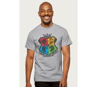 Harry Potter Men's Hogwarts School Of Witchcraft & Wizardry Mascots T-Shirt in Mid Grey | Size: Large Harry Potter Mid Grey L