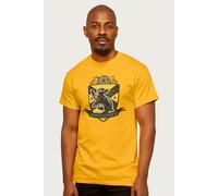 Harry Potter Men's Hufflepuff Quidditch Distressed Shield T-Shirt in Gold | Size: XL Harry Potter Gold XL