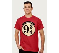 Harry Potter Men's Platform Nine & Three Quarters T-Shirt in Red | Size: 2XL Harry Potter Red 2XL
