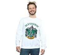 (3XL, White) Harry Potter Mens Slytherin Crest Sweatshirt