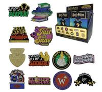 Harry Potter Mystery Pin Badge CDU - 12 Blind Boxes - Officially Licensed Enamel Pins - Collectible Wizarding World Phrases & Logos - Includes Rare Ministry of Magic Auror Pin