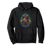 Harry Potter Neon Hogwarts Shield with Motto Pullover Hoodie