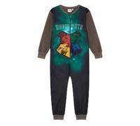 Harry Potter Official Boys Onesie, Sleepsuit, All in One Pyjamas Featuring Hogwarts House Crests, Grey, Age 7-8 Years