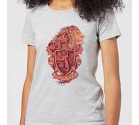 Harry Potter Official Gryffindor Drawn Crest Women's T-Shirt in Grey | Size: Medium Harry Potter Grey M
