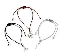 Harry Potter Official Platform 9 3/4,Lightning Bolt & Deathly Hallows Friendship Bracelet Set