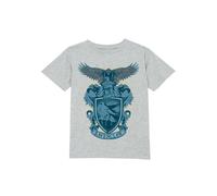 Harry Potter Official Ravenclaw Drawn Crest Kids' T-Shirt - 11-12 Years in Grey | Size: YXL Harry Potter Grey YXL