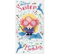 Harry Potter Official Sister Birthday Card, To A Magical Sister White HP014