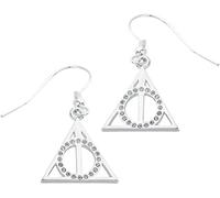 Harry Potter Official Sterling Silver Deathly Hallows Earrings with Crystal Elements