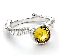 Harry Potter Official Sterling Silver Golden Snitch Crystal Ring (S) by The Carat Shop