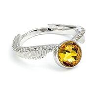 Harry Potter Official Sterling Silver Golden Snitch Ring with Crystal Elements - Large (P)