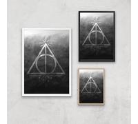 Harry Potter Ombré Deathly Hallows Giclee Art Print - A4 - Black Frame