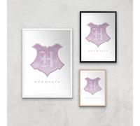Harry Potter Ombré Hogwarts Seal Giclee Art Print - A4 - Black Frame
