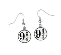 Harry Potter Silver Plated Platform 9 3/4 Drop Earrings