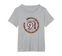 Harry Potter Platform 9 3/4 Hogwart Railways T-Shirt, Women's Plus, Heather Grey, 6X