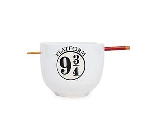 Harry Potter Platform 9 3/4 Japanese Ceramic Dinnerware Set | Includes 20-Ounce Ramen Noodle Bowl and Wooden Chopsticks