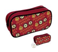 Harry Potter Pencil Case (Platform 9 3/4 and Hogwarts Design) Zip Up Rectangle Pencil Case for Girls and Boys, Pencil Case for Women and Men - Official Merchandise