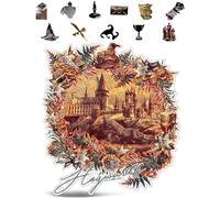 Harry Potter Puzzle - A3 Hogwarts Castle - Wooden Jigsaw Puzzles for Adults - 155 Unique Shaped Pieces - Officially Licensed Merchandise - 10.8" x 11.9"
