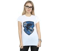 Harry Potter Ravenclaw Crest Flat Cotton T-Shirt In White White XL