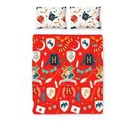 Harry Potter Reversible Christmas Duvet Set In Red Red