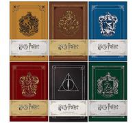 Harry Potter Ruled Notebook Collection 6 Books Set (Hufflepuff, Hogwarts, Ravenclaw, Gryffindor, The Deathly Hallows, Slytherin)