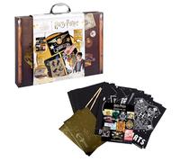 Harry Potter Scratch Art Kit for Kids and Adults - Quidditch Themed DIY Craft Set with 33pcs Metallic Boards Stencils and Stylus - Creative Party Favour Arts and Crafts Gift