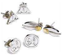 Harry Potter Silver Colour Stud Earrings - Set of 3