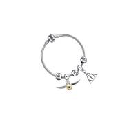Harry Potter Charm Set- Silver Plated Bracelet with Deathly Hallows, Golden - Zinc / Copper / Zinc