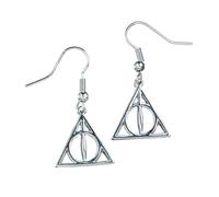 Harry Potter Silver Plated Deathly Hallows Drop Earrings