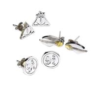 Harry Potter Deathly Hallows/Golden Snitch/Platform Stud Earring Set - Zinc / Copper / Aluminium