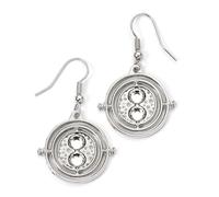 Harry Potter Silver Tone Time Turner Drop Earrings