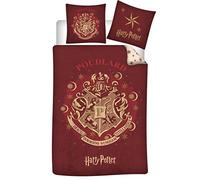 Harry Potter Single Duvet Set, Reversible Hogwarts Duvet Cover 140 x 200 cm + Pillowcase 65 x 65 cm
