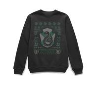 Harry Potter Slytherin Crest Christmas Jumper - Black - M