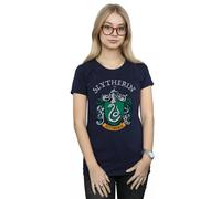 Harry Potter Slytherin Crest Cotton T-Shirt In Navy Navy XL
