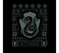 Harry Potter Slytherin Crest Men's Christmas T-Shirt - Black - 3XL