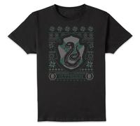 Harry Potter Slytherin Crest Men's Christmas T-Shirt - Black - L
