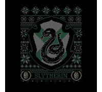 Harry Potter Slytherin Crest Women's Christmas T-Shirt - Black - L
