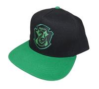 Harry Potter Slytherin House Crest Snapback Cap for Adults | Unisex Black & Green Baseball Hat with Embroidered Serpent Badge | Premium Adjustable Hogwarts Headwear Gift for The Ambitious