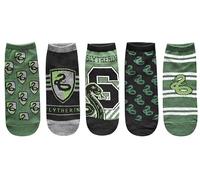 Harry Potter Slytherin Juniors/Womens 5 Pack Ankle Socks Size 4-10, Green