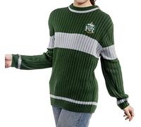 Harry Potter Slytherin Quidditch Jumper: Hogwarts House Slytherin Quidditch Uniform Replica Rib Stitch Knitted Crew Neck Jumper for Men and Women (XS)