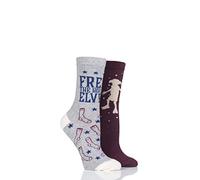 Harry Potter SockShop Women Dobby is a Free Elf Cotton Socks Pack of 2 Assorted 4-8