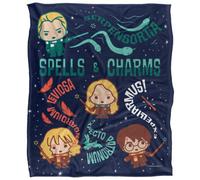 Harry Potter Spells & Charms Chibi Blanket Multicoloured (36In X 58In)