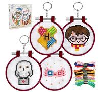 Harry Potter Stamped Cross Stitch, Embroidery Kit - Officially Licensed Wizarding World Merchandise, Easy Craft Activity for Movie Fans, Starter Kit for Needlework Beginners | Paladone