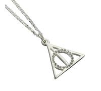 Harry Potter Sterling Silver & Crystal Deathly Hallows Necklace