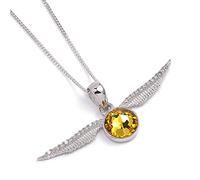 Harry Potter Sterling Silver Crystal Golden Snitch Necklace