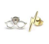 Harry Potter Sterling Silver Earrings Lightning Bolt & Glasses -New